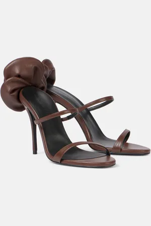 MAGDA BUTRYM 105 floral-appliquÃ© leather sandals
