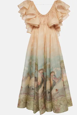 ZIMMERMANN Lyrical linen and silk gown