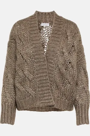 Brunello Cucinelli Cable-knit mohair-blend cardigan