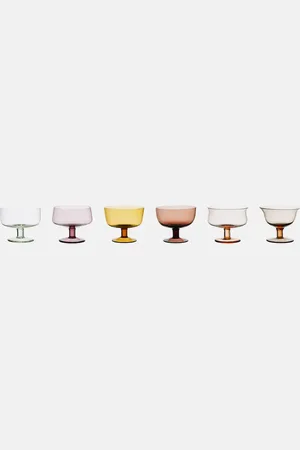BITOSSI Diseguale set of 6 glass ice cream bowls