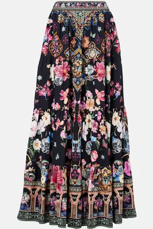 Camilla Crystal-embellished poplin maxi skirt