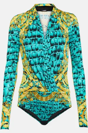 VERSACE Draped jersey bodysuit