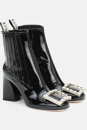 Roger Vivier TrÃ¨s Vivier Strass patent leather ankle boots