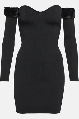 Staud Josee faux fur-trimmed minidress