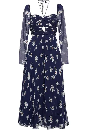 Self-Portrait Cutout chiffon midi dress