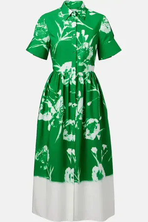 Erdem Floral cotton poplin shirt dress