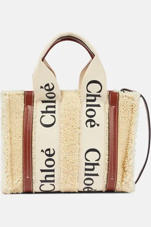 Chloé ChloÃ© Woody Small shearling and leather tote