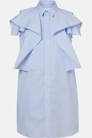 SACAI Striped cotton poplin minidress