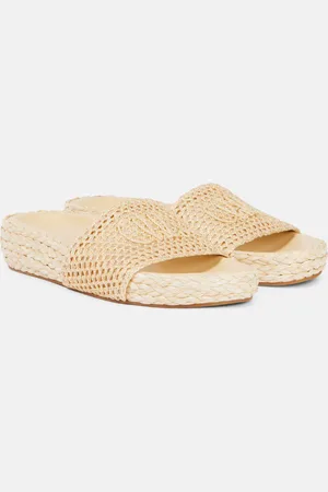 Chloé ChloÃ© Isla raffia-effect slides