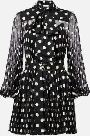 ZIMMERMANN Polka-dot pleated minidress