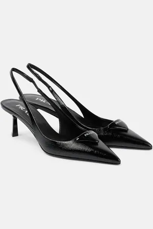 Prada Logo 55 leather slingback pumps