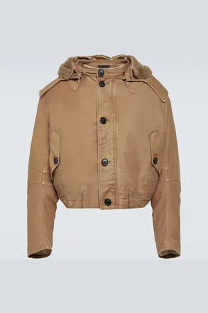 Prada Faux fur-trimmed bomber jacket