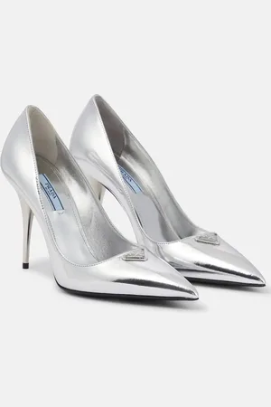 Prada Metallic leather pumps