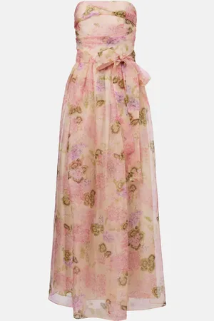 Max Mara Lisetta floral silk organza bustier gown
