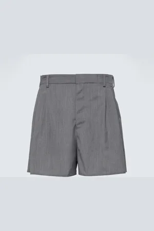 Prada High-rise wool and mohair shorts