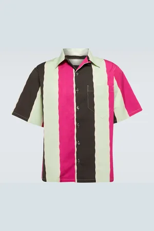 Prada Striped cotton-blend polo shirt
