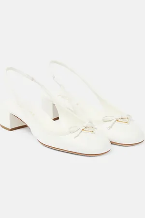 Prada 35 leather slingback pumps