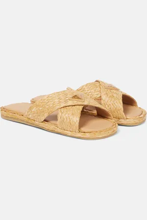 Prada Raffia slides