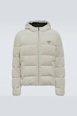 Prada Cropped cotton corduroy down jacket