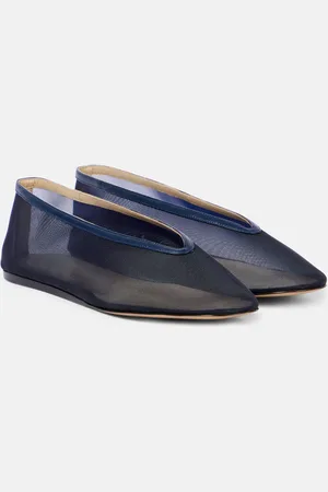 Le Monde Beryl Le Monde BÃ©ryl Luna leather-trimmed mesh ballet flats