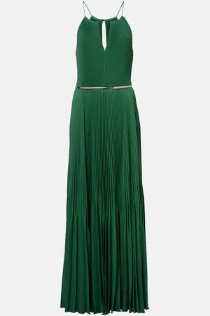 Max Mara Gersa plissÃ© sablÃ© georgette gown