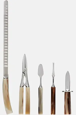 Brunello Cucinelli Horn and stainless steel cutlery set for cruditÃ©s