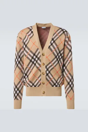 Burberry Check wool-blend cardigan