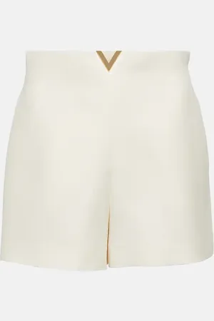 VALENTINO Vlogo wool and silk crÃªpe shorts