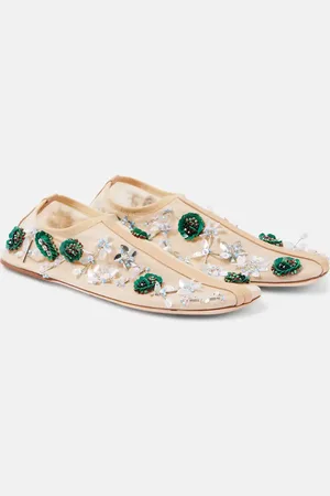 CHRISTOPHER ESBER Embla embellished mesh ballet flats