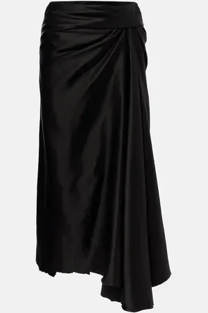 Balenciaga Draped twill midi skirt