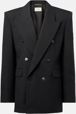 Saint Laurent Double-breasted wool canvas blazer