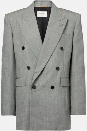 Saint Laurent Double-breasted wool twill blazer
