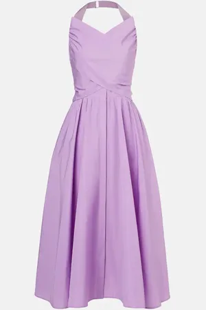 Patou Gathered faille midi dress