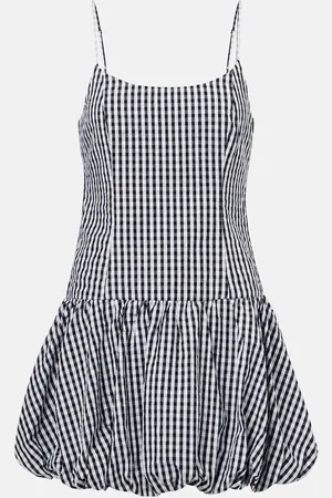 FAITHFULL THE BRAND Gingham gathered cotton poplin minidress