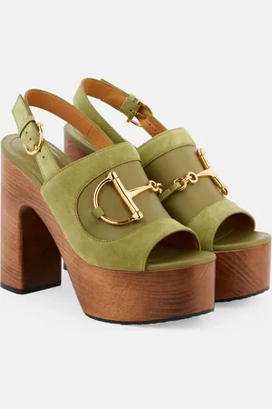 Gucci Horsebit suede slingback sandals