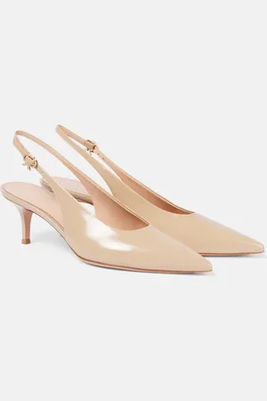 Gianvito Rossi Robbie 55 patent leather slingback pumps