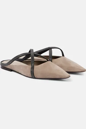 Brunello Cucinelli Monili suede mules