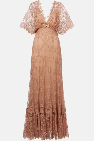 Elie saab Floral cotton-blend lace gown