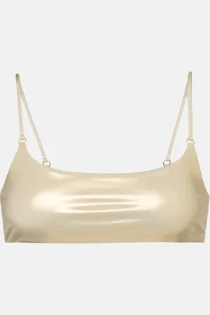 Jade Swim Hinge metallic bikini top