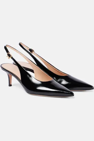 Gianvito Rossi Robbie 55 patent leather slingback pumps
