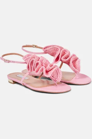 Aquazzura Noches Tropicales raffia thong sandals