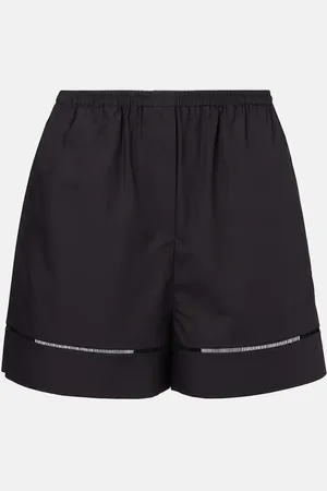 Rohe RÃ³he Embroidered cotton poplin shorts