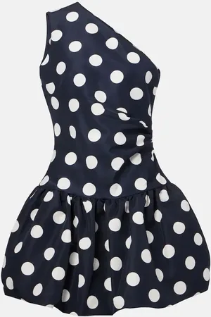 Patou Polka-dot asymmetric balloon minidress