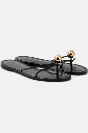 AMANU Malawi embellished leather thong sandals