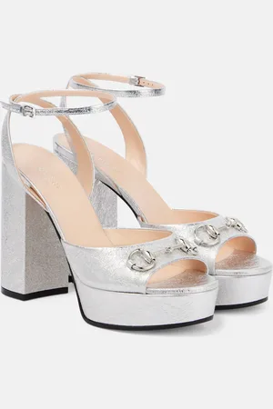 Gucci Horsebit metallic leather platform sandals