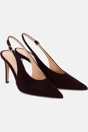 Gianvito Rossi Robbie suede slingback pumps