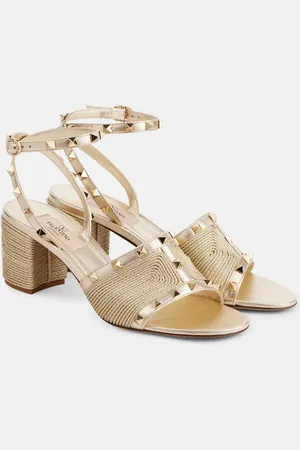 VALENTINO GARAVANI Rockstud metallic leather sandals