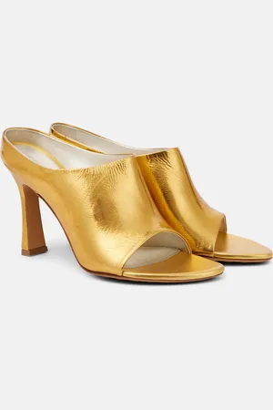 Bottega Veneta Rana metallic leather mules