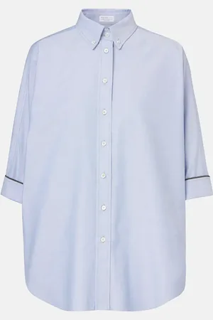 Brunello Cucinelli Monili oversized cotton poplin shirt