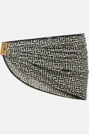 Balmain Monogram draped beach cover-up
